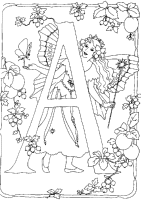 A coloring page of elves